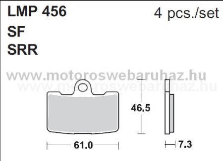 Fékbetét AP RACING (LMP456SF) Szinteres fékbetét az első kerékhez (front)-utcai