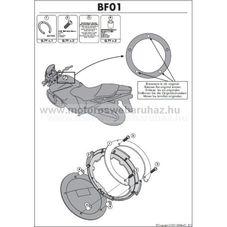 GIVI Tanktáska Adapter TANKLOCK Rendszerű rögzítéskez BF01 (SUZUKI)