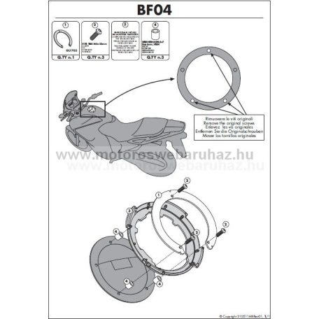 GIVI Tanktáska Adapter TANKLOCK Rendszerű rögzítéskez BF04 (KAWASAKI)