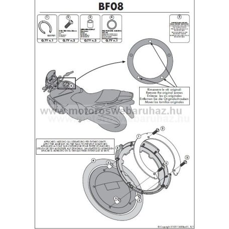 GIVI Tanktáska Adapter TANKLOCK Rendszerű rögzítéskez BF08 (DUCATI)