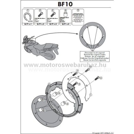 GIVI Tanktáska Adapter TANKLOCK Rendszerű rögzítéskez BF10 (SUZUKI/ DL)