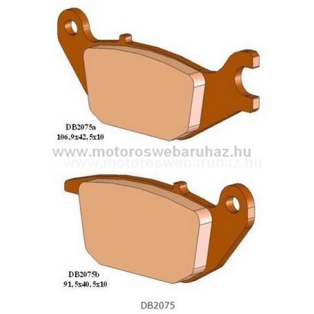 Fékbetét DELTA BRAKING (DB2075 RDN2) Szinteres fékbetét Utcai motorokhoz