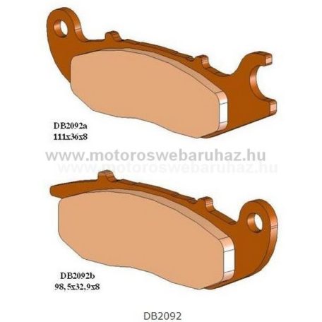 Fékbetét DELTA BRAKING (DB2092 RDN2/ Szinteres fékbetét Utcai motorokhoz