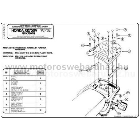 GIVI E210 Spec. hátsó platni Monokey dobozokhoz