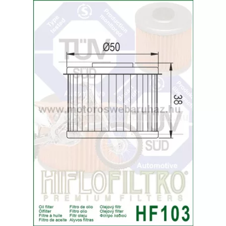 OLAJSZŰRŐ HIFLOFILTRO (HF-103)
