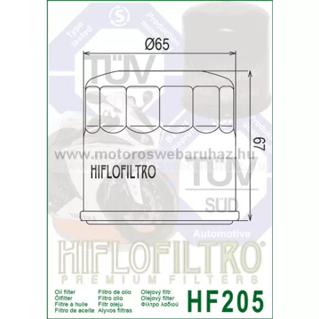 OLAJSZŰRŐ HIFLOFILTRO (HF-205) 
