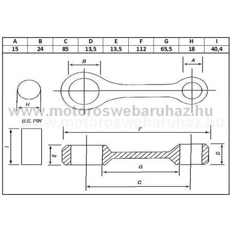 Hajtókar szett DR (IM07036) NORMÁL HAJTÓKAR MINARELLI AM MOTOR BLOKKHOZ, 18 MM-ES ALSÓ CSAPPAL