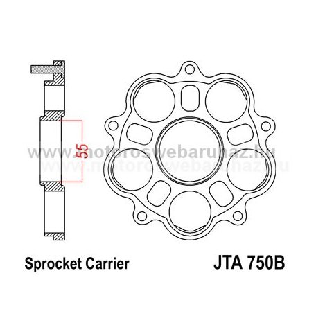 LÁNCKERÉK ADAPTER (JTA750B) DUCATI 748/916 TÍPUSOKHOZ 520/525-ös LÁNCOKHOZ