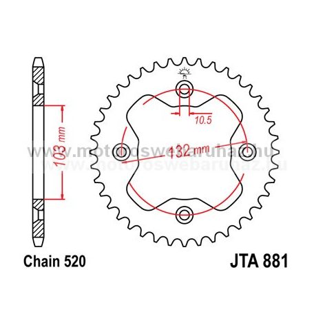 LÁNCKERÉK HÁTSÓ ALU JT (JTA881)