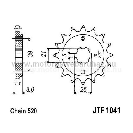 LÁNCKERÉK ELSŐ JT (JTF1041) 520-as LÁNCHOZ