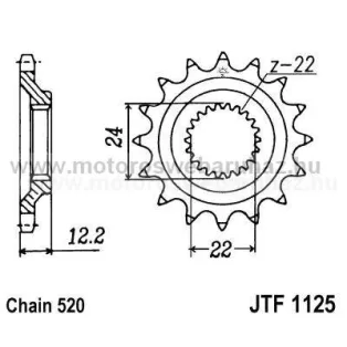 LÁNCKERÉK ELSŐ JT (JTF1125) 520-as LÁNCHOZ