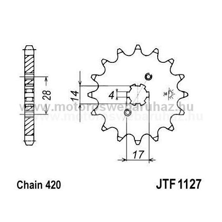 LÁNCKERÉK ELSŐ JT (JTF1127/1129) 420-as LÁNCHOZ