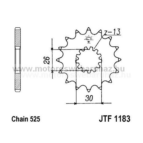 LÁNCKERÉK ELSŐ JT (JTF1183) 525-ös LÁNCHOZ