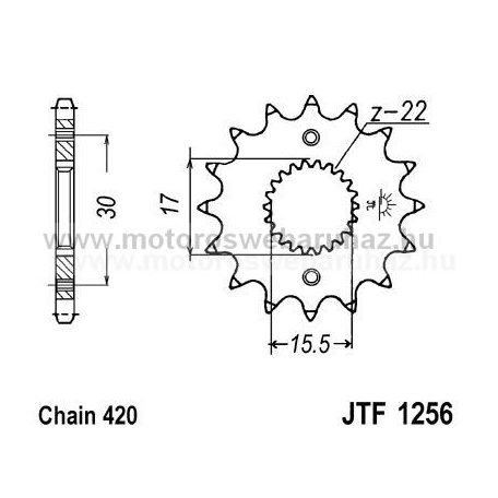 LÁNCKERÉK ELSŐ JT (JTF1256) 420-as LÁNCHOZ