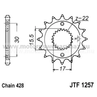 LÁNCKERÉK ELSŐ JT (JTF1257) 428-as LÁNCHOZ
