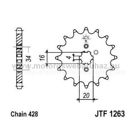 LÁNCKERÉK ELSŐ JT (JTF1263) 428-as LÁNCHOZ