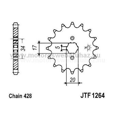 LÁNCKERÉK ELSŐ JT (JTF1264) 428-as LÁNCHOZ