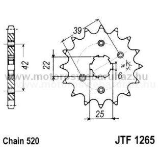 LÁNCKERÉK ELSŐ JT (JTF1265) 520-as LÁNCHOZ