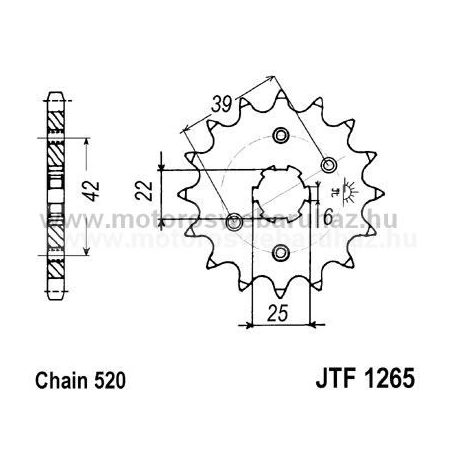 LÁNCKERÉK ELSŐ JT (JTF1265) 520-as LÁNCHOZ