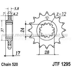 LÁNCKERÉK ELSŐ JT (JTF1295) 520-as LÁNCHOZ