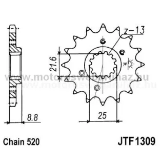 LÁNCKERÉK ELSŐ JT (JTF1309) 520-as LÁNCHOZ