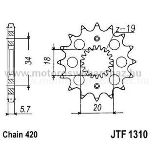 LÁNCKERÉK ELSŐ JT (JTF1310) 420-as LÁNCHOZ