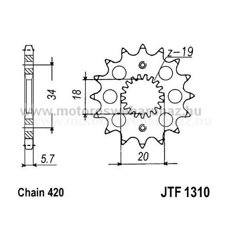 LÁNCKERÉK ELSŐ JT (JTF1310) 420-as LÁNCHOZ