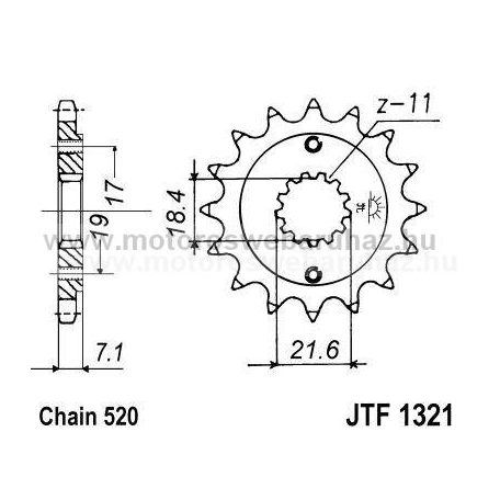 LÁNCKERÉK ELSŐ JT (JTF1321) 520-as LÁNCHOZ