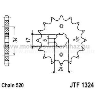 LÁNCKERÉK ELSŐ JT (JTF1324) 520-as LÁNCHOZ