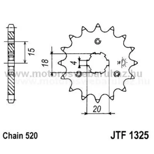 LÁNCKERÉK ELSŐ JT (JTF1325) 520-as LÁNCHOZ