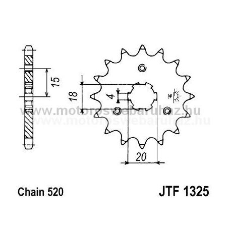 LÁNCKERÉK ELSŐ JT (JTF1325) 520-as LÁNCHOZ