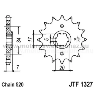 LÁNCKERÉK ELSŐ JT (JTF1327) 520-as LÁNCHOZ