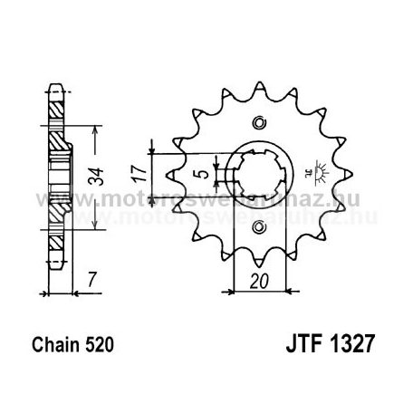 LÁNCKERÉK ELSŐ JT (JTF1327) 520-as LÁNCHOZ