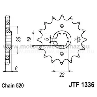 LÁNCKERÉK ELSŐ JT (JTF1336) 520-as LÁNCHOZ