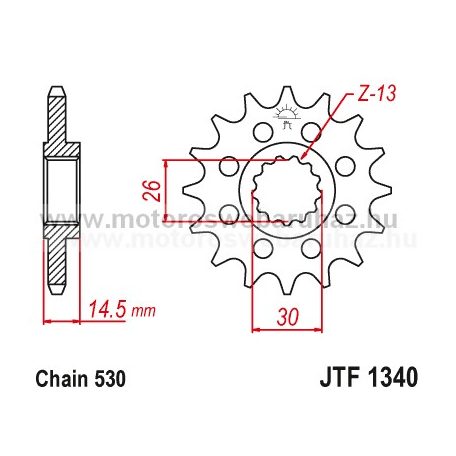 LÁNCKERÉK ELSŐ JT (JTF1340) 530-as LÁNCHOZ