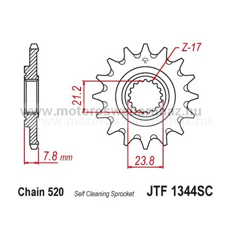 LÁNCKERÉK ELSŐ JT (JTF1344) 520-as LÁNCHOZ 