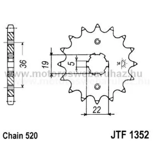 LÁNCKERÉK ELSŐ JT (JTF1352) 520-as LÁNCHOZ