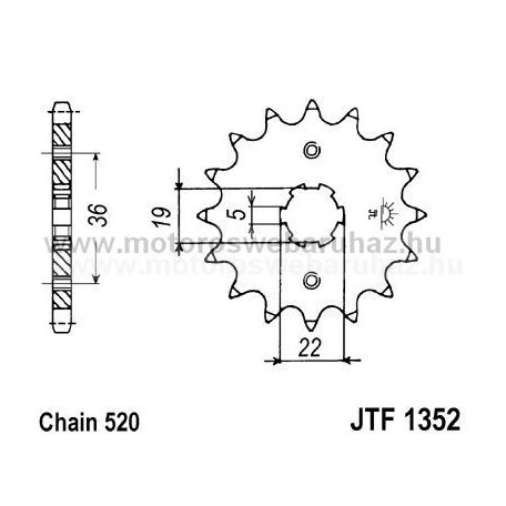 LÁNCKERÉK ELSŐ JT (JTF1352) 520-as LÁNCHOZ