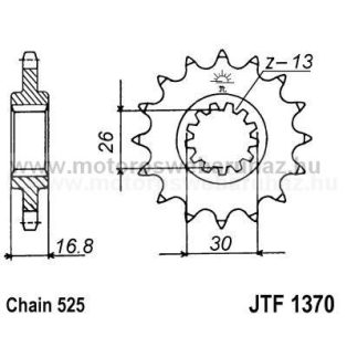 LÁNCKERÉK ELSŐ JT (JTF1370) 525-ös LÁNCHOZ