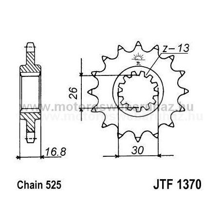 LÁNCKERÉK ELSŐ JT (JTF1370) 525-ös LÁNCHOZ