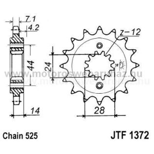 LÁNCKERÉK ELSŐ JT (JTF1372) 525-ös LÁNCHOZ