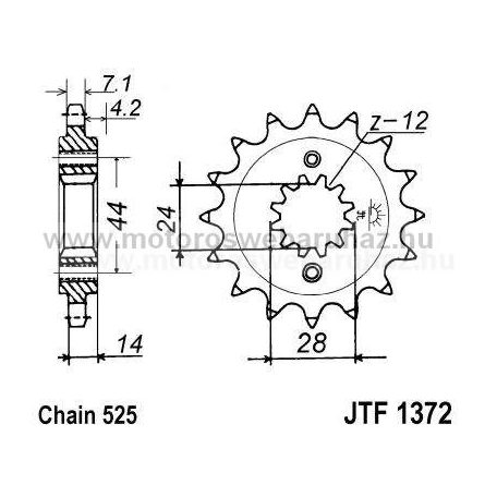 LÁNCKERÉK ELSŐ JT (JTF1372) 525-ös LÁNCHOZ