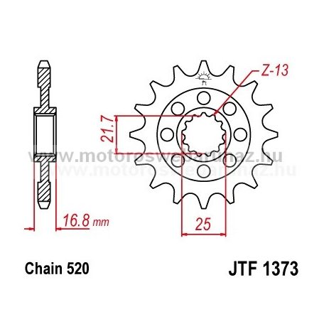 LÁNCKERÉK ELSŐ JT (JTF1373) 520-as LÁNCHOZ