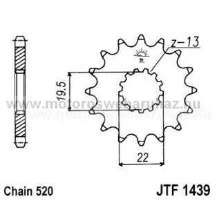 LÁNCKERÉK ELSŐ JT (JTF1439) 520-as LÁNCHOZ