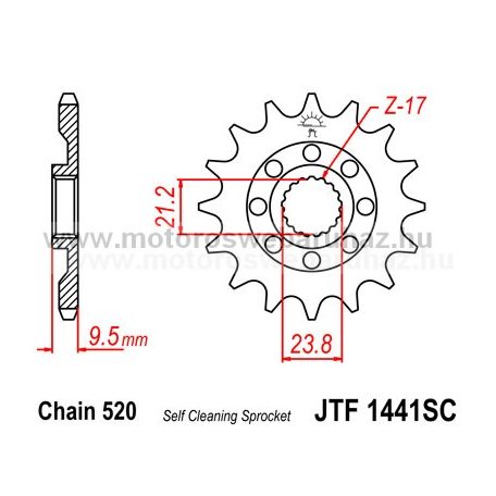 LÁNCKERÉK ELSŐ JT (JTF1441) 520-as LÁNCHOZ