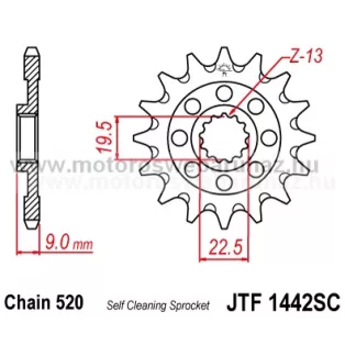 LÁNCKERÉK ELSŐ JT (JTF1442) 520-as LÁNCHOZ