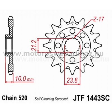 LÁNCKERÉK ELSŐ JT (JTF1443) 520-as LÁNCHOZ