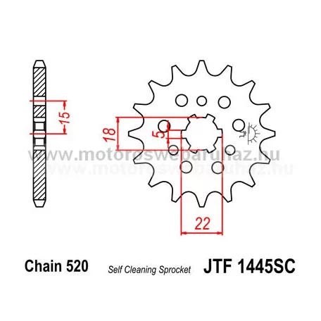LÁNCKERÉK ELSŐ JT (JTF1445) 520-as LÁNCHOZ