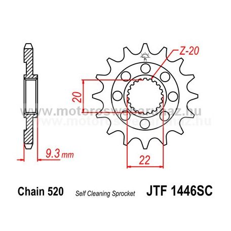 LÁNCKERÉK ELSŐ JT (JTF1446) 520-as LÁNCHOZ