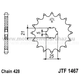 LÁNCKERÉK ELSŐ JT (JTF1467) 428-as LÁNCHOZ